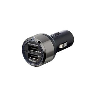 星光産業 車内用品　EXEA(エクセア)　電源ソケット　モニターUSBポート　24V　カラー：ブラッ...