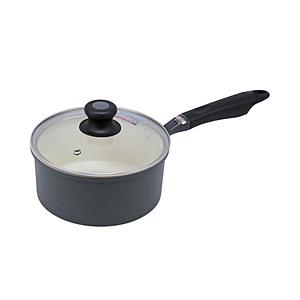 ベストコ 片手鍋 18cm ソースパン セラミック IH ガス火対応 アリエッタセラミック  ダーク...