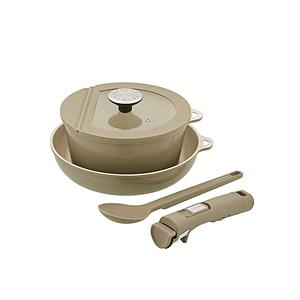 ベストコ フライパン ポット ガラス蓋 ハンドル スプーン 5点セット IH ガス火対応 SONOM...