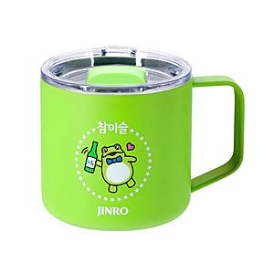 ベストコ JINRO チャミスル マグカップ フタ付き 300ml 保温 保冷 広口  グリーン L...