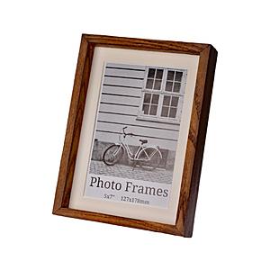 ETSUMI 木製フォトフレーム 2L/ハガキサイズ兼用  ブラウン E-5599