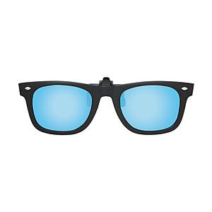 ハート光学 クリップオン 偏光サングラス CL06-3（ブラックマット/ブラウンブルーミラー偏光）