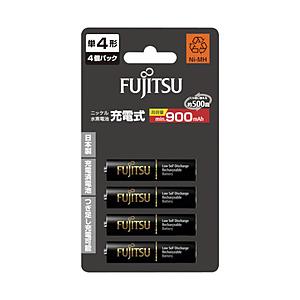 FUJITSU(富士通) 【単4形ニッケル水素充電池】　4本　FUJITSU　充電式電池　高容量タイ...