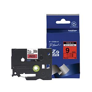 brother(ブラザー) ラベルライター用ラミネートテープ 9mm幅（黒文字/赤）　TZe-421