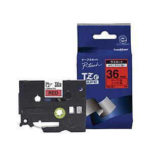brother(ブラザー) ラベルライター用ラミネートテープ 36mm幅（黒文字/赤）　TZe-46...