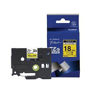 brother(ブラザー) ラベルライター用ラミネートテープ 18mm幅（黒文字/黄）　TZe-64...