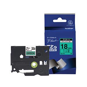 brother(ブラザー) ラベルライター用ラミネートテープ 18mm幅（黒文字/緑）　TZe-74...