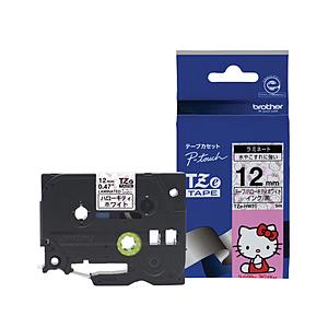 brother(ブラザー) ラベルライター用キャラクターテープ 12mm幅（黒文字/ハローキティホワ...