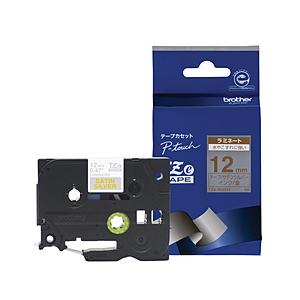 brother(ブラザー) ラベルライター用おしゃれテープ 12mm幅（金文字/サテンシルバー）　T...