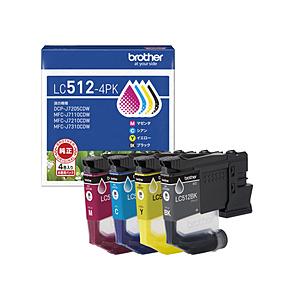 brother(ブラザー) 純正プリンターインク (標準容量タイプ) 4色パック LC512-4PK