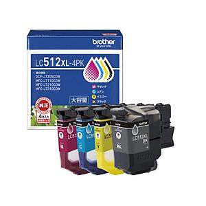 brother(ブラザー) 純正プリンターインク (大容量タイプ) 4色パック LC512XL-4P...