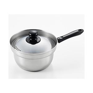 ヨシカワ くるめん亭のふきこぼれにくい鍋 片手鍋 16cm   SJ3199