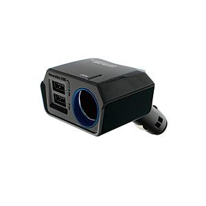 ヤック リバーシブル2USBポート計4.8A+1ソケット ダイレクトソケット   PZ-788