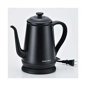 新津興器 ステンレス電気ドリップケトル HOME SWAN(ホームスワン) 黒 SSK-10(B) ...