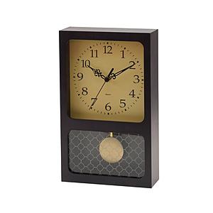 イシグロ 木製振リ子時計 レクタングル　ブラック   31261