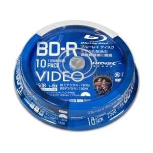 磁気研究所 VVVBR25JP10　HIDISC BD-R 1回録画 6倍速 25GB 10枚 スピ...