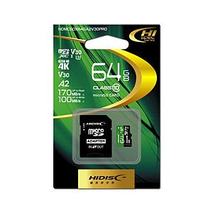 ハイディスク microSDXCカード 超高速 R170シリーズ  HDMCSDX64GA2V30P...