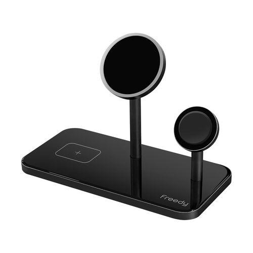 Freedy マグネット 3-in-1 ワイヤレスチャージャー スタンド Freedy ブラック E...