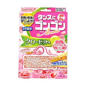 大日本除虫菊 ゴンゴンアロマ クローゼット用N リッチフローラル 3個