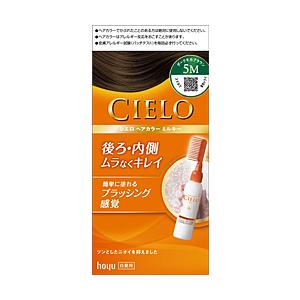 ホーユー シエロ ヘアカラーEXミルキー 5M（ダークモカブラウン） 1剤50g+2剤75ml