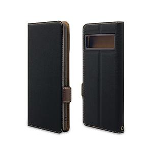 ラスタバナナ Google Pixel 7 薄型手帳ケース サイドマグネット  ブラック×ダークブラ...