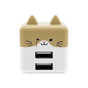 ラスタバナナ モバにゃー AC充電器 USB A×2ポート 2.4A  カシラ RAC2A2A02K...