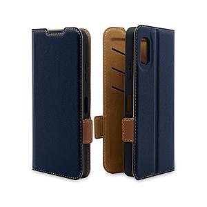 ラスタバナナ AQUOS wish3 薄型手帳ケース サイドマグネット カード3枚  ネイビー×ブラ...