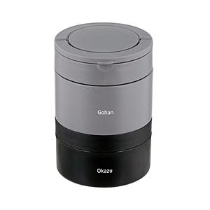 ベストコ ベストコ 弁当箱 2段 850ml 保温 丸型 大容量  ブラック NQ-212