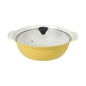 ベストコ 蒸し目皿付 卓上鍋 両手鍋 26cm  IH ガス火対応 セラミック ガラス蓋付 ビストロ...