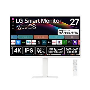 LG(エルジー) USB-C対応 PCモニター LG Smart Monitor ホワイト 27U7...