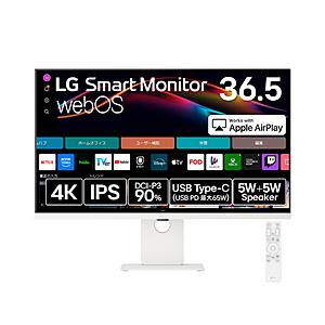 LG(エルジー) USB-C対応 PCモニター 36.5型 LG Smart Monitor ホワイ...