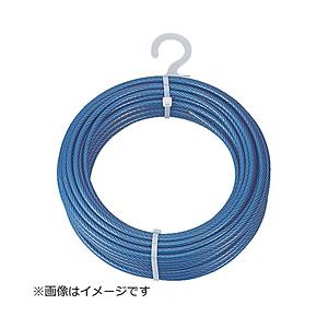 トラスコ中山 メッキ付ワイヤーロープ PVC被覆タイプ Φ4（6）mmX10m CWP4S10