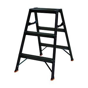 トラスコ中山 アルミ製踏台 3段 高強度型 黒 TSAF3BK