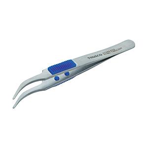 トラスコ中山 ラバーグリップ付ステンレスピンセット 120mm 先丸鷲型 TSP217