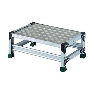 トラスコ中山 ＴＲＵＳＣＯ　アルミ合金製作業台　縞鋼板　１段　高さ０．２５ｍ　６００Ｘ４００