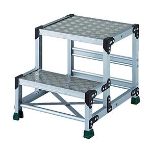 トラスコ中山 ＴＲＵＳＣＯ　アルミ合金製作業台　縞鋼板　２段　　５００Ｘ４００
