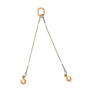 トラスコ中山 TRUSCO　2本吊りWスリング　フック付き　9mmX1m　GRE-2P-9S1