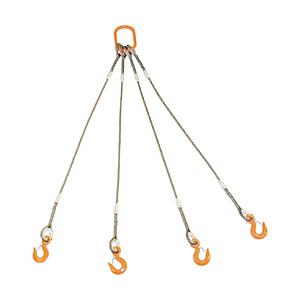 トラスコ中山 TRUSCO　4本吊りWスリング　フック付き　9mmX1m　GRE-4P-9S1