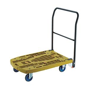 トラスコ中山 大型樹脂台車 カルティオビッグ フラット 折りたたみ回転ハンドルタイプ 900×600...