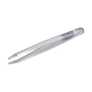 トラスコ中山 ＴＲＵＳＣＯ　透明プラスチック製ピンセット　１２０ｍｍ　先平細型