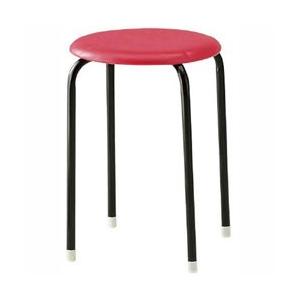 トラスコ中山 丸イス 塗装脚 Φ320XH445 レッド TC19R