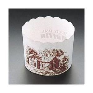 天満紙器 マフィンカップハウス柄白 M-405(100枚入) ＜WMH21＞