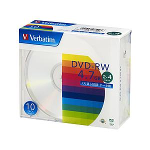 VERBATIMJAPAN 2〜4倍速対応 データ用DVD-RWメディア （4.7GB・10枚）　D...
