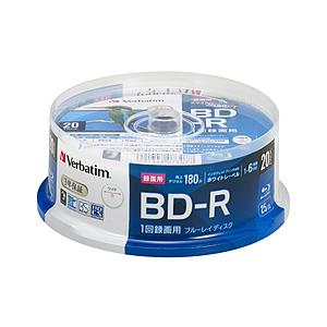 VERBATIMJAPAN 録画用BD-R 1-6倍速 25GB 20枚【スピンドル / インクジェ...