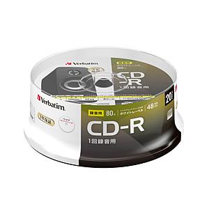 VERBATIMJAPAN 音楽用CD-R 1-48倍速 700MB 20枚【スピンドル / インク...