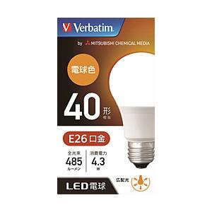 VERBATIMJAPAN LED電球 「バーベイタム」（一般電球形［広配光タイプ］・全光束485lm／電球色相当・口金E26） LDA4L-G/LCV1｜y-sofmap