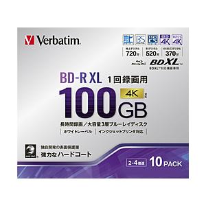 VERBATIMJAPAN インジェットプリント対応 録画用BD-R XL 100GB 10枚 VB...