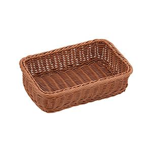 萬洋 樹脂バスケット 角型 茶 91-077B ＜WBS7901＞ 【864】 [振込不可]