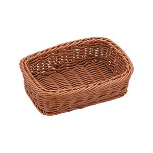 萬洋 樹脂バスケット 角型 茶 91-074B ＜WBS7904＞ 【864】
