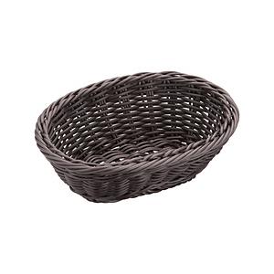 萬洋 樹脂バスケット 小判型 こげ茶 91-068C ＜WBS7704＞ 【864】